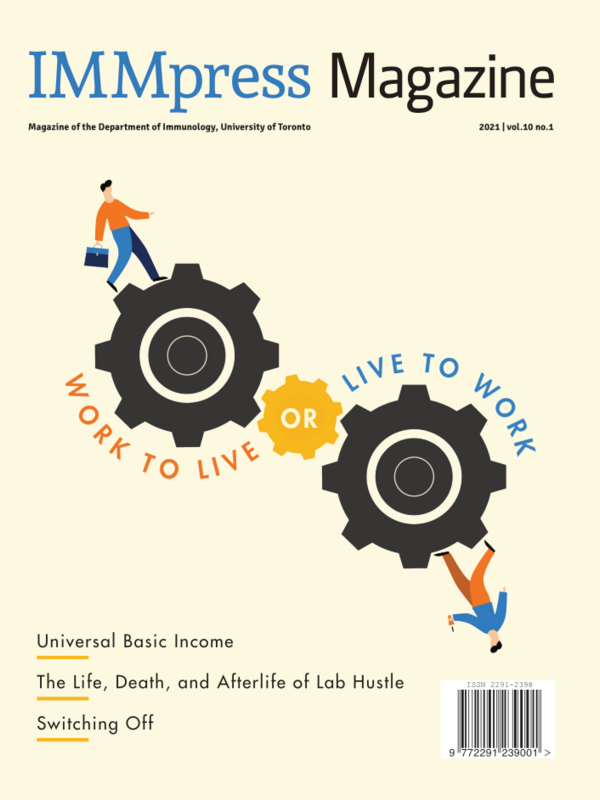 IMMpress Magazine Cover Volume 10 Issue 1 describing "Work to Live or Live to Work"